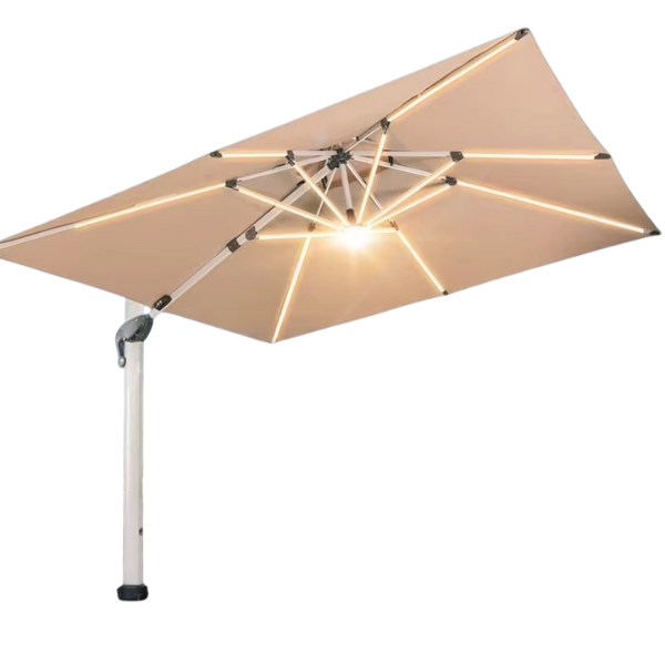 LED-Lit Cantilever Patio Umbrella