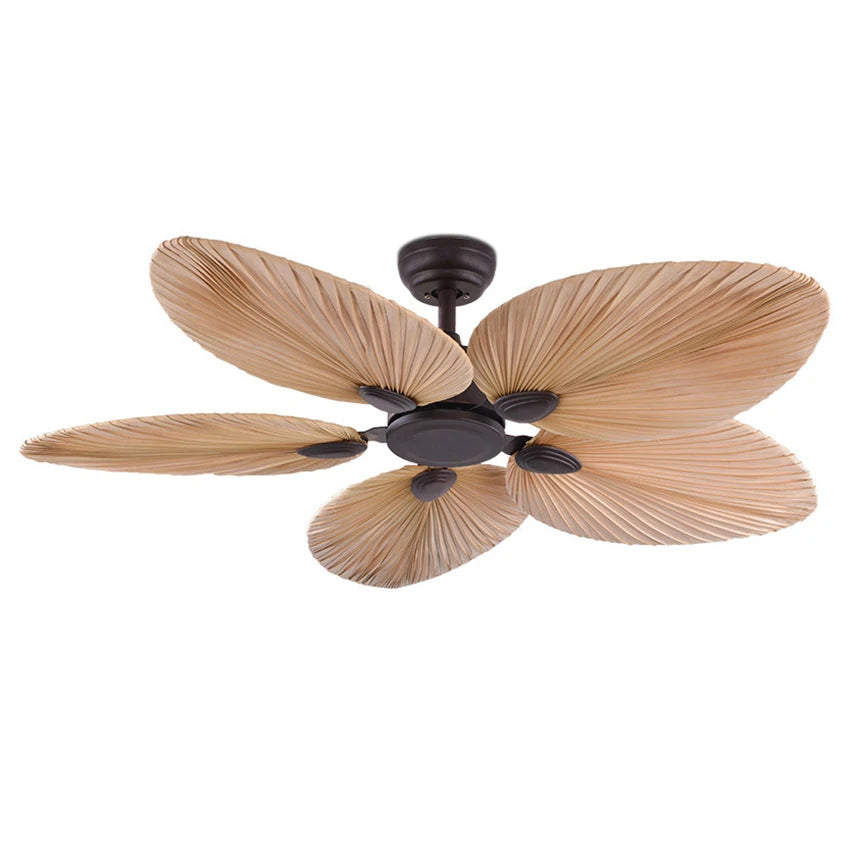 Rustic Style Ceiling Fan with Natural Fiber Blades