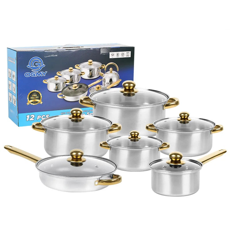 Stainless Steel Cookware Set with Non-Stick Coating