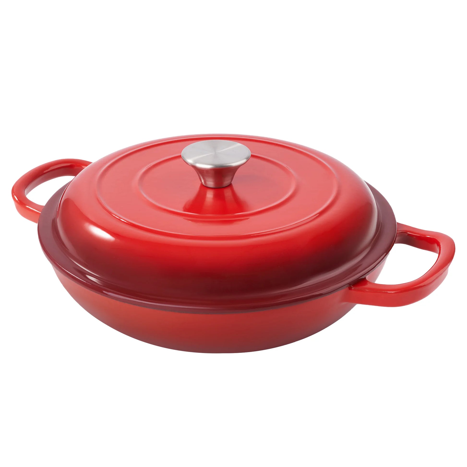 Shallow Cast Iron Casserole with Lid