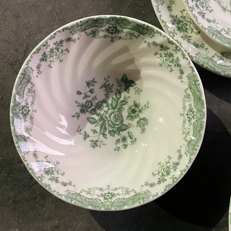 Green Vintage Porcelain Plates