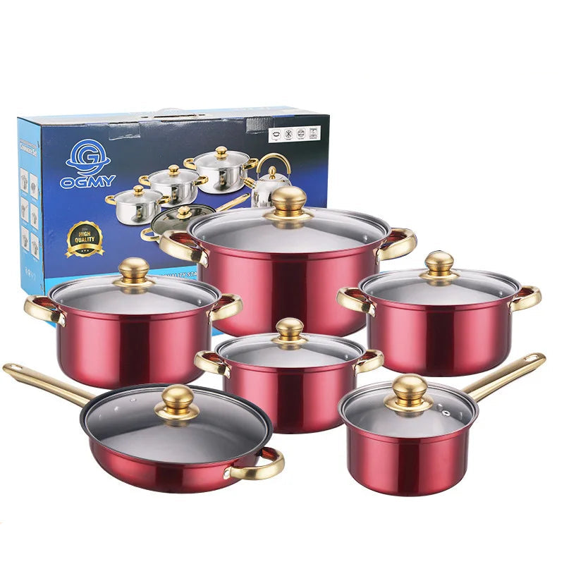 Stainless Steel Cookware Set with Non-Stick Coating