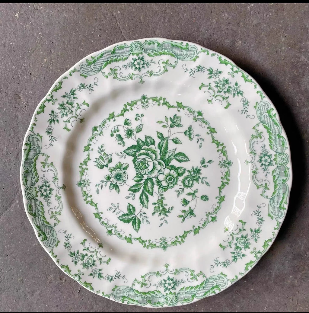 Green Vintage Porcelain Plates