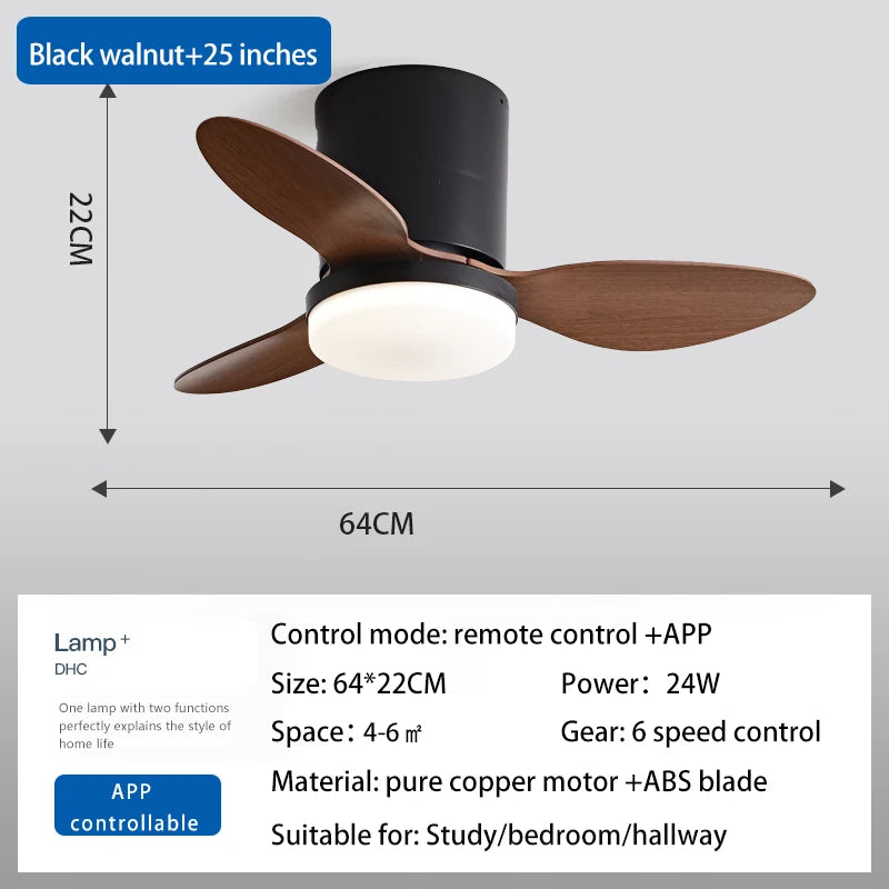 Modern Ceiling Fan with Integrated LED