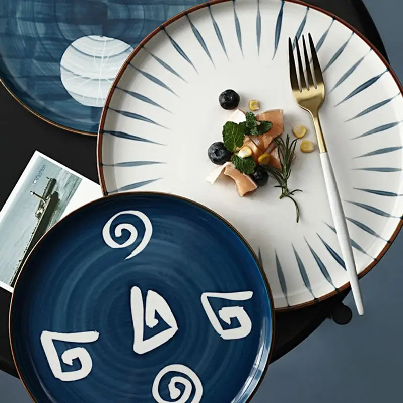 Blue Patterned Ceramic Plate