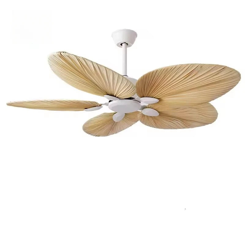 Ceiling Fan with Leaf-Shaped Blades