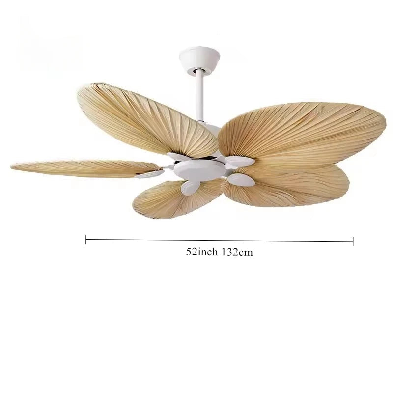 Ceiling Fan with Leaf-Shaped Blades
