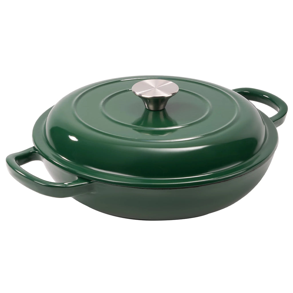 Shallow Cast Iron Casserole with Lid