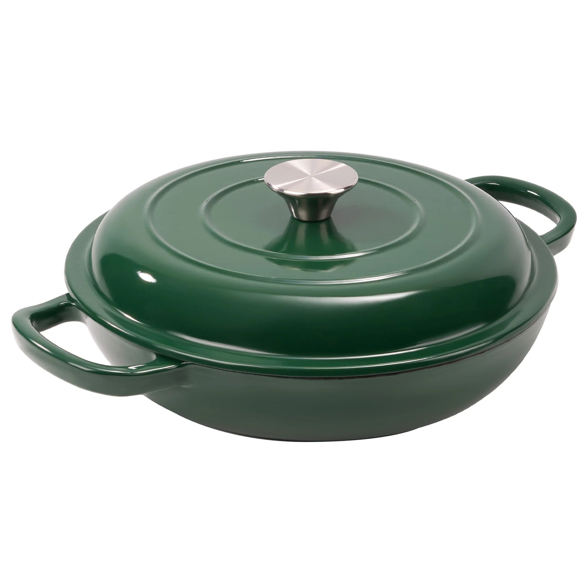 Shallow Cast Iron Casserole with Lid