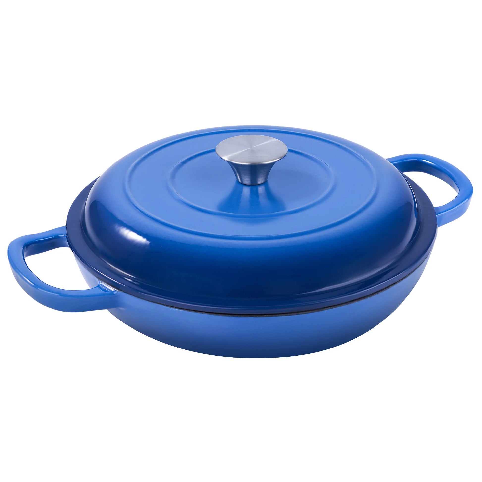 Shallow Cast Iron Casserole with Lid