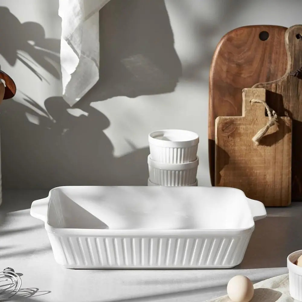 Rectangular Ceramic Baking Dish with Handles