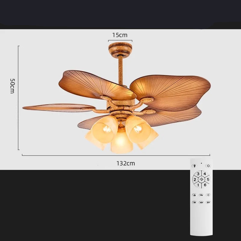 Ceiling Fan with Leaf Style Blades