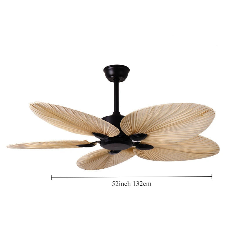 Ceiling Fan with Leaf-Shaped Blades