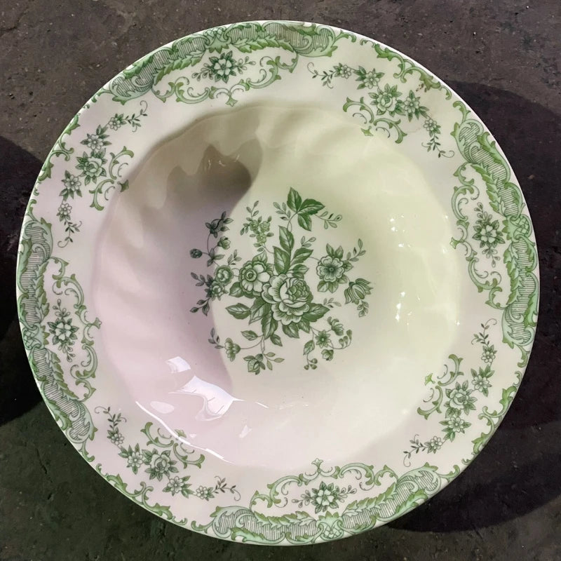 Green Vintage Porcelain Plates