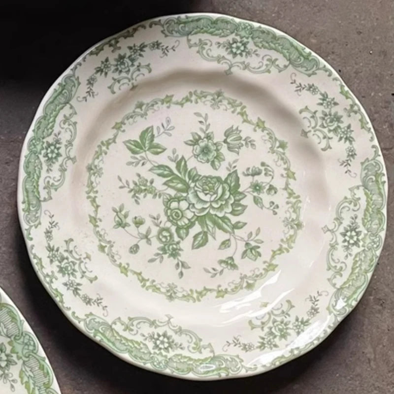 Green Vintage Porcelain Plates