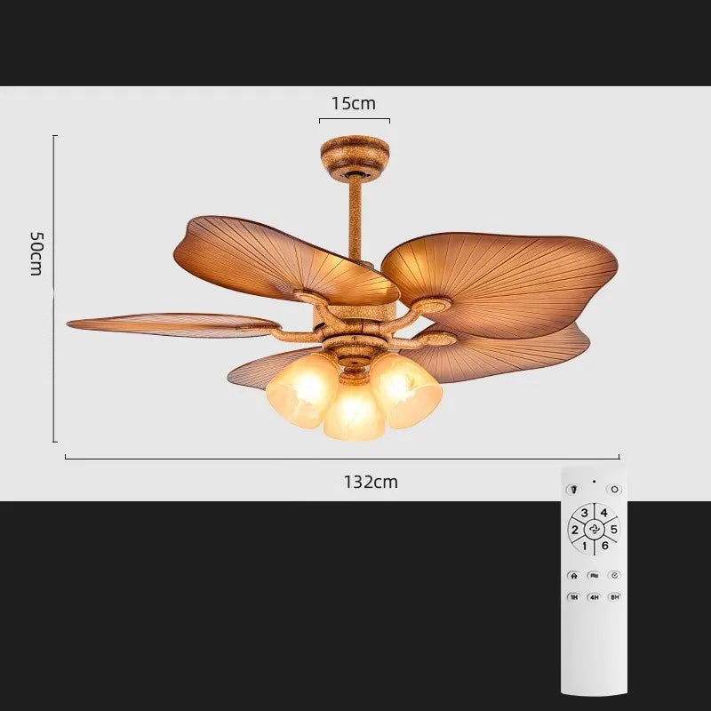 Ceiling Fan with Leaf Style Blades