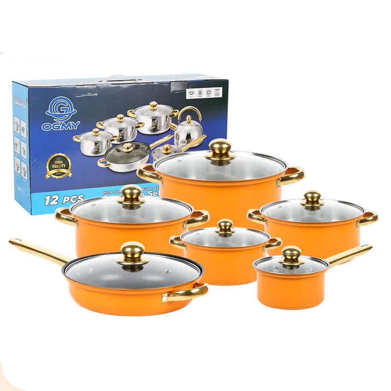 Stainless Steel Cookware Set with Non-Stick Coating