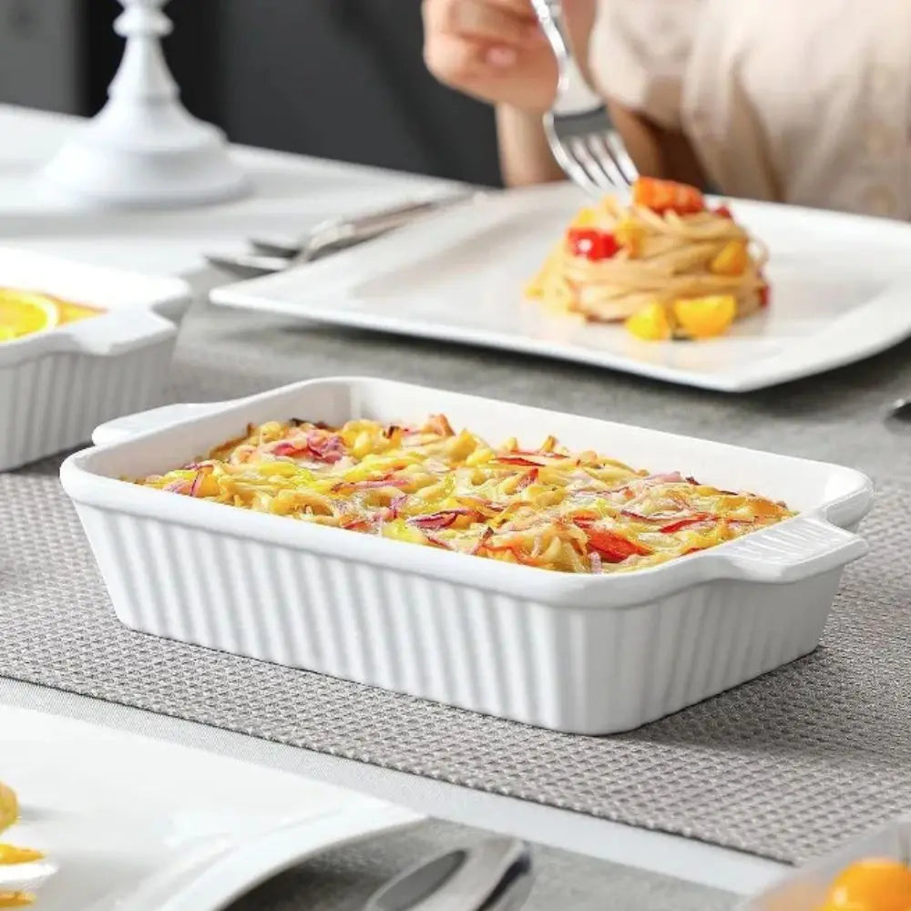 Rectangular Ceramic Baking Dish with Handles
