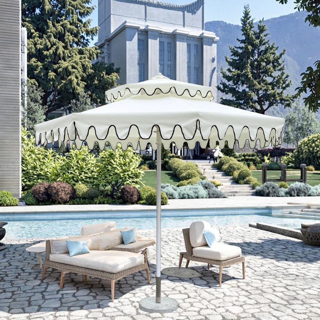 Double Parasol with Decorative Fringe