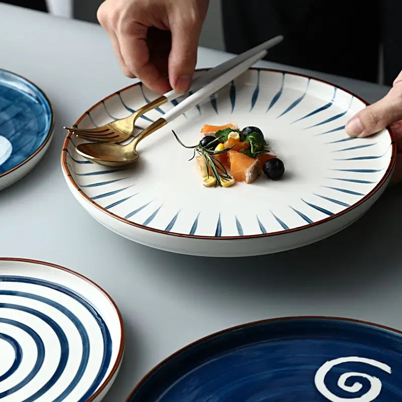 Blue Patterned Ceramic Plate