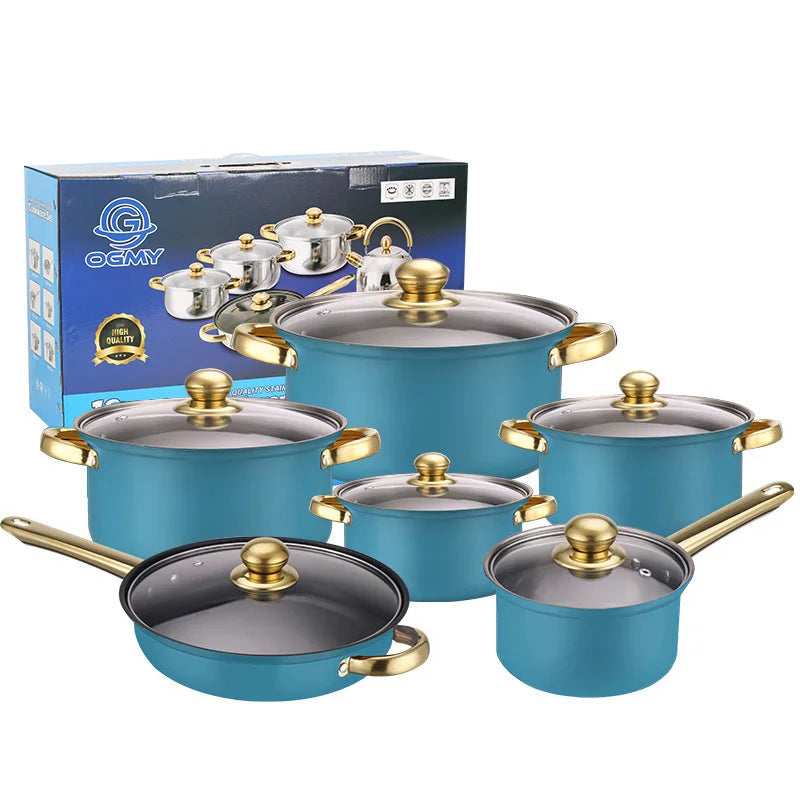 Stainless Steel Cookware Set with Non-Stick Coating