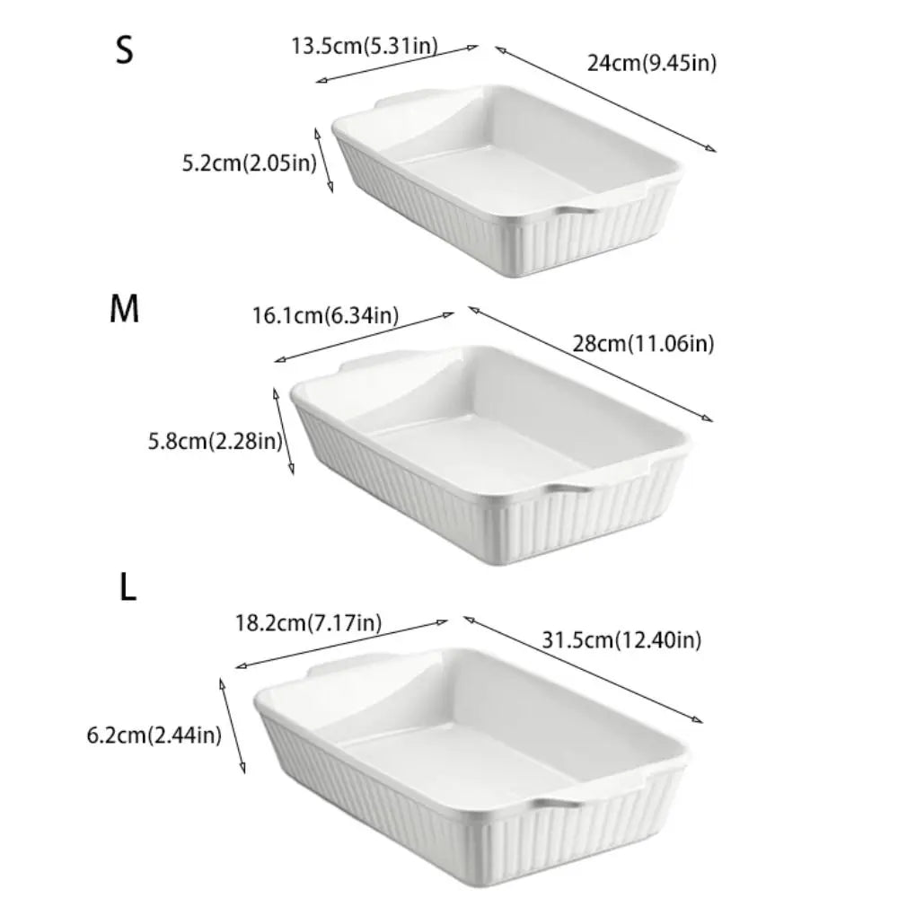Rectangular Ceramic Baking Dish with Handles
