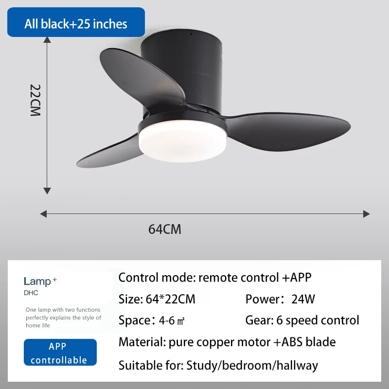 Modern Ceiling Fan with Integrated LED